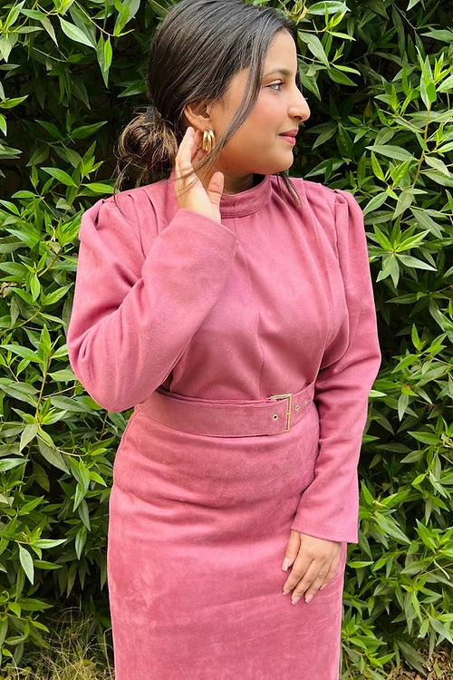 Rosegold Suede Dress